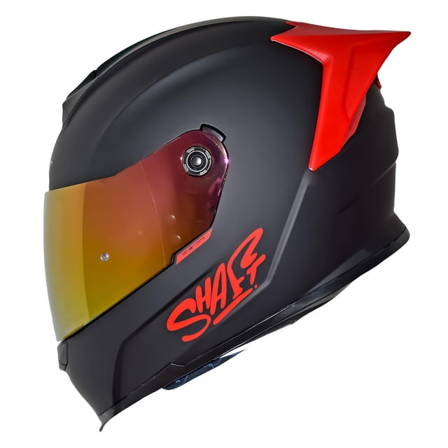 Casco Cerrado Certificado Talla L Moto Shaft Negro Rojo Mate