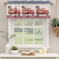 thumbnail image 2 of 4th of July Curtain Valances for Windows, Kitchen Valance Window Treatments Panel 2 Pack, Red Truck Watermelon Patriotic Star USA Flag Rod Pocket Short Curtains for Bathroom Bedroom 42 x 12 Inch, 2 of 8