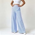 thumbnail image 4 of Lnmiateer Elegant High Waist Wide Leg Pants for Women Draped Loose Silhouette Solid Color Casual Dress Trousers Party Dinner Autumn Winter, 4 of 5