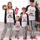 thumbnail image 3 of Pijamas familiares a juego de Navidad, conjuntos de pijamas a cuadros blancos y negros de Julio, ciervos navideños en julio, 3 of 4