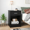 thumbnail image 3 of Homfa Nightstand with Drawer，2 Tier Beside Table End Table，Modern Night Stand for Bedroom Living Room, Black, 3 of 9