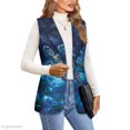 thumbnail image 2 of Chririnla Breathable Women's Sleeveless Waistcoat Vest for Work Summer Spring, Open Front Lightweight Women's Sleeveless Blazer Vest, Sea Turtle, 2 of 11