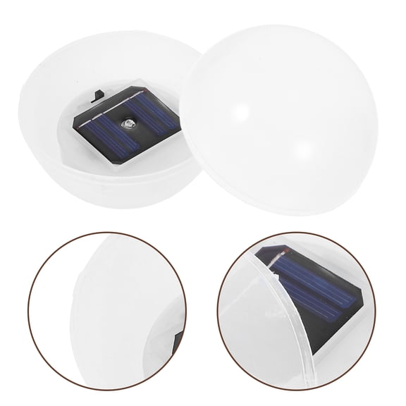 FRCOLOR Decorative Light Floating Solar Ball Light White Plastic 1Pcs 3.3x3.3x3.3in