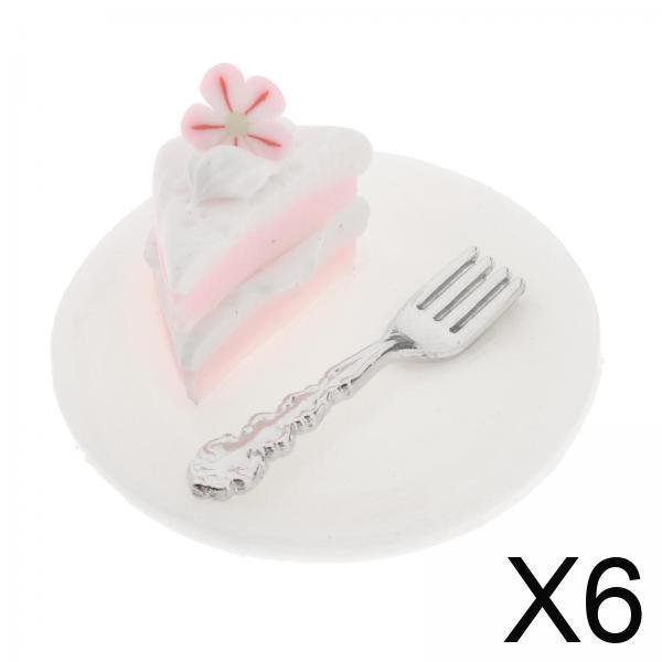 6x1/12 Miniaturas Casa De Muñecas Juego Pastel De Comida Decoración De Casa De Muñecas Pastel De