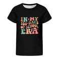 thumbnail image 3 of Toddler Girl's Short Sleeve Crew Neck Tops Graphic Print Tee for School Season Casual Top Size 3-4T , Black, 3 of 4