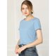 thumbnail image 2 of Top de cambray con aberturas laterales y mangas raglán Allegra K para mujer Azul claro S, 2 of 6