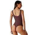 thumbnail image 4 of SWSMCLT Women's Sexy Leotard Tummy Control Jumper Sleeveless Winter Bodysuit Top Thong Summer Open Back Dark Coffee Large, 4 of 4