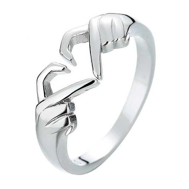 BRIGHTFUFU Anillo de anillo de dedo abierto anillo de abrazo de abrazo anillos de abrazo anillos de abrazo joyas de anillo de bodas joyas