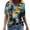 Yellow, variant on Aloohaidyvio Crop Tops for Women,Womens Fashion Casual Plus Size Scenic Flowers Printing V-Neck T-Shirt Tops