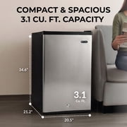 Whynter Compact Upright Convertible Fridge/Freezer with Lock, 3.1 Cu. Ft., Energy Star, Stainless Steel (CUF-301SS)