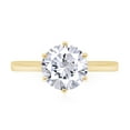 thumbnail image 2 of 1 1/5 Cttw 7MM Round Cut Lab Created Moissanite Diamond Solitaire Engagement Ring For Women In 14K Yellow Gold Over Sterling Silver(G-H Color, VVS1 Clarity, 1.20 Cttw)-9.5, 2 of 7