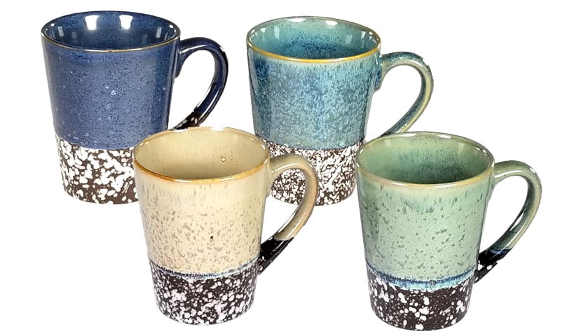 Marcelle Ceramic Coffee Mug, 11 oz, 12 Pack, 4 Assorted Colors