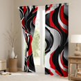 thumbnail image 3 of Manfei Girly Red Minimalst Black Out Curtains, Stripes Ombre Curtains Pack of 2 (42x63 Each), Modern Abstract Geometric Bedroom Curtains, Window Curtains Bedroom Decor, 3 of 6