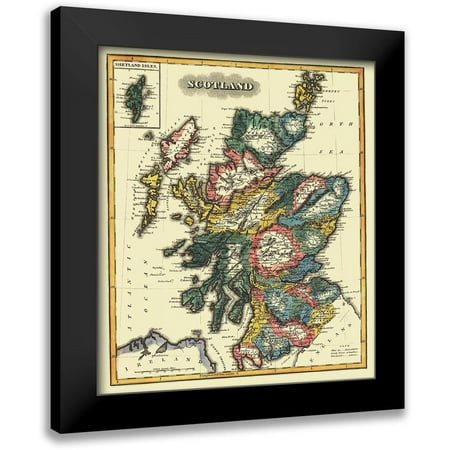 Lucas 12x13 Black Modern Framed Museum Art Print Titled - Great Britain Scotland - Lucas 1823