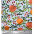 thumbnail image 1 of Soimoi Blue Cotton Jersey Fabric Leaves & Magnolia Floral Printed Craft Fabric by the Yard 58 Inch Wide, 1 of 3