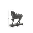thumbnail image 3 of 9" x 9" Brown Polystone Prancing Horse Sculpture, by DecMode, 3 of 10
