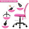thumbnail image 3 of YRLLENSDAN Armless Office Chair with Wheels, Adjustable Ergonomic Desk Chair, Mesh Rolling Computer Chairs, Home Bedroom Study Student Adults, Pink, pack of 3, 3 of 7