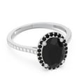 thumbnail image 3 of 2.15 Carat Oval Cut Black Onyx Gemstone & Natural Diamond (F-G/VS1) Latest Wedding Ring for Ladies Solid 14K White Gold Size 7 by Diamond-Capitals, 3 of 7
