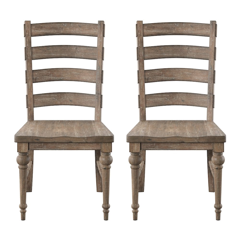 Wallace & Bay Ludin Sandstone Buff Ladderback Dining Chairs, Set of 2