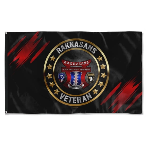 Cayyon 187th Rakkasans Veteran Flag 3x5Feet Military Banner with 2 Brass Grommets