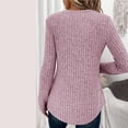 thumbnail image 6 of larppty Women's Pullover Lightweight Sweaters, Long Sleeve V Neck Ribbed Knit Shirts Casual Button Blouses Tunic Tops 2025 Fall Fashion (Pink, XL), 6 of 7
