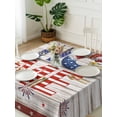 thumbnail image 3 of 4th of July Suqare Tablecloth - 54 x 54 Inch, Stars Striped Farmhouse American Flag Wood Grain Waterproof & StainResistant Tablecloth, Washable Oil-proof Table Cover for Dining/Party/Wedding/Buffet, 3 of 9