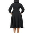 thumbnail image 6 of Spring Summer Dress for Women Casual Ruffle 3/4 Sleeve Wrap Dress with Pockets, 6 of 8
