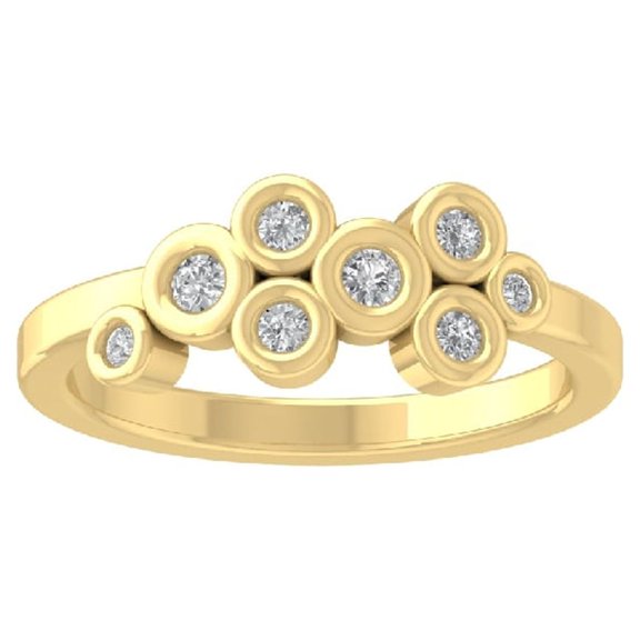 ARAIYA FINE JEWELRY 10K Yellow Gold Lab Grown Diamond Wedding Band Ring (1/4 cttw, D-F Color, VS Clarity) Size 6.5