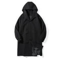 thumbnail image 7 of Daznico Jackets for Men,Autumn Trench Coat Mid Length Hooded Trench Jacket,Mens Winter Coats,Size:3XL, 7 of 7