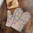 thumbnail image 5 of Pioneer Flower Floral Print Pattern Oven Mitt 2-Pack Set, Heat Resistant Kitchen Gloves, 7.7" X 12", 5 of 6