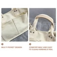 thumbnail image 6 of JeashCHAT Gifts for Women, Canvas Bag with Adjustable Strap, Large Capacity Multi-pocket Casual Travel Tote Bag, Ladies Work Office Daily Shoulder Crossbody Bag, White, 6 of 6