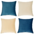 thumbnail image 6 of Topfinel Blue White Pillow Sham Covers,Fall Velvet Throw Pillow Covers for Couch Sofa Living Room,Soft Country Bed Pillows Decorative,Set of 4,18x18 Inch, 6 of 6