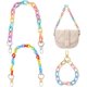 thumbnail image 1 of 2 cadenas de cadena acrílicas arcoíris para bolso de 15,7 a 19,8 pulgadas con 1 correa de muñeca de 12,2 pulgadas, correa de repuesto para bolso, asa de cadena para bolso con cierre., 1 of 6