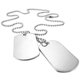 thumbnail image 1 of 2 PCS Alloy Pendant Necklace Pendant Silver Double Dog Tag plate Army Biker Chain Necklace Man Woman, 1 of 3
