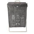 thumbnail image 2 of Large Capacity Laundry Basket Foldable with Cotton Linen Fabric, Iron Frame for Dirty Clothes Storage, 2 of 8