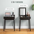 thumbnail image 4 of HOMCOM Coiffeuse Moderne avec Miroir Rabattable et 2 Tiroirs pour Chambre, 4 of 10