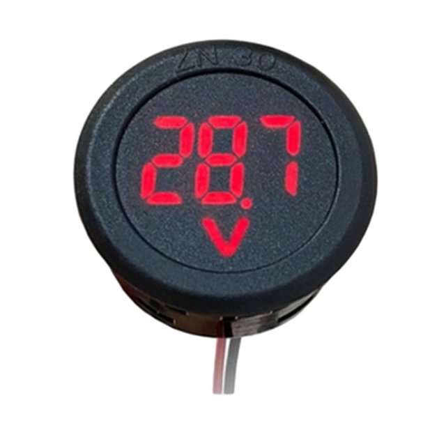 Dc4-100V Round 2Wire Car Voltmeter Led Digital Display Voltage Electricity Meter
