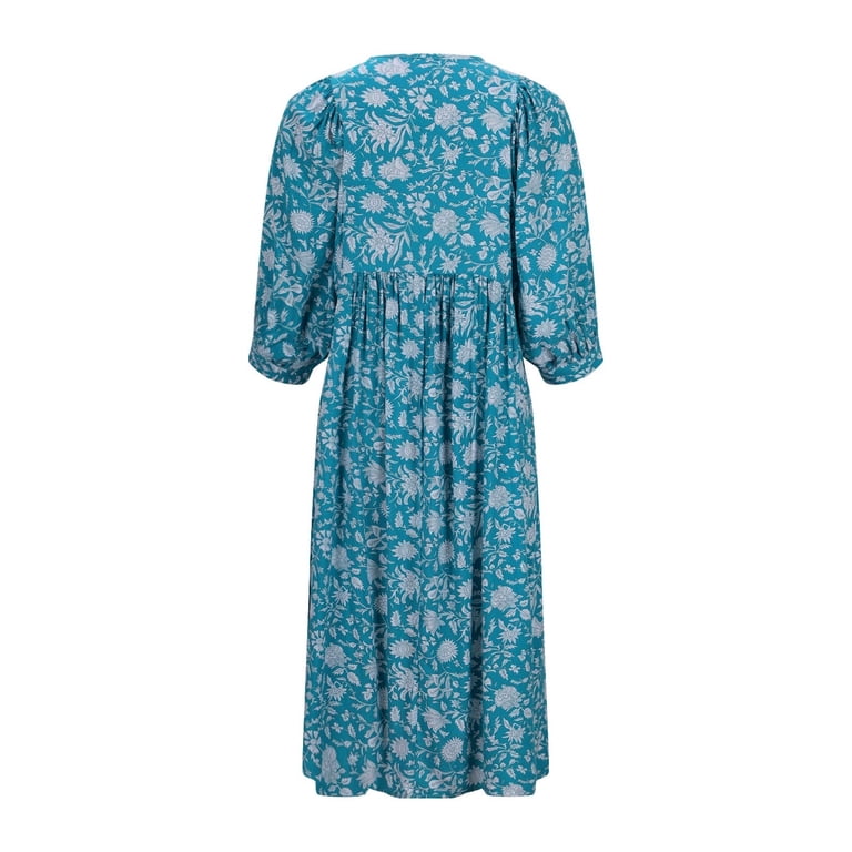 blue floral winter dress Fifer Mini Dress in Electric Blue Floral Printed Twill main image 1