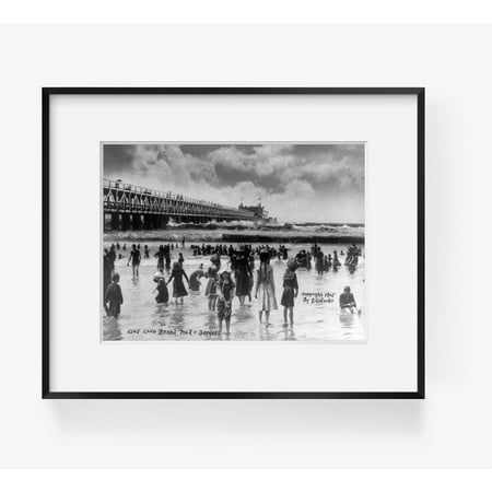 

Photo: Pier Bathers Long Beach California CA c1905 Bathing Suits Swimming