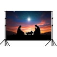 thumbnail image 4 of 12 x 10 ft Nativity Backdrop Birth of Jesus Photograph Backdrop, Merry Christmas Nativity Scene Backdrop Banner Christmas Night Starlight Holy Family Background Decor Photo Booth Props, 4 of 5