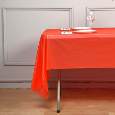 Efavormart 5 Pack Red Rectangle Plastic Table Covers, 54"x108" PVC Waterproof Disposable Tablecloths