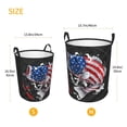 thumbnail image 5 of Balery Largemouth Bass Fish in USA Round Laundry Basket with Handles Waterproof Freestanding Laundry Hamper for Clothes Toys in the Dorm and Family-Small, 5 of 8
