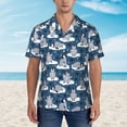 thumbnail image 4 of Daiia Snow Penguin Hawaiian Shirt for Men Gentle Cotton Regular Short Sleeve Casual-X-Large, 4 of 9