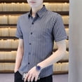 thumbnail image 4 of Camisas y blusas a rayas para hombre, ropa de manga corta, marca barata, estética, botones, tops para hombre, moda 2024, diseñador, lujo, xxl, 4 of 5