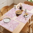 thumbnail image 5 of Spring Pink Cobweb Placemats Set of 4 Abstract Boho Farmhouse Lines Place Mats Indoor Wipeable Table Mats Washable Cloth Dining Table Placemats for Kitchen Holiday Party Home Decor 13x19 Inch, 5 of 9