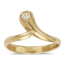 14k Yellow Gold Cubic Zirconia Top Adjustable Snake Shape Body Jewelry Toe Ring
