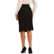 thumbnail image 3 of Falda Lápiz de Mujer Inspire Chic de Cintura Alta con Abertura y Cierre Invisible, Falda de Trabajo XS Negra, 3 of 6