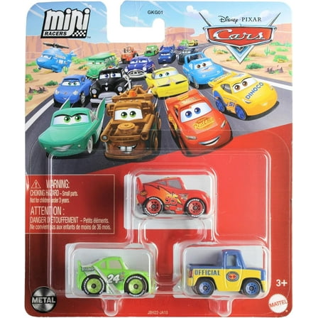 Disney Cars Mini Racers 3-Pack: Lightning McQueen, Vitoline #24 Brick Yardley, Dexter Hoover
