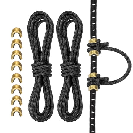 Uxcell Archery D Loop Rope Bow String D Loop Rope with Brass Nock Points 3 ft & 2 Pcs & Black -Fitting for (Compound Bow Strings)