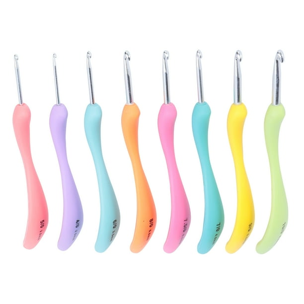 Kit de crochet, 8 piezas de agujas de crochet, suministros de crochet ergonómicos, agujas de tejer, diseño a prueba de futuro